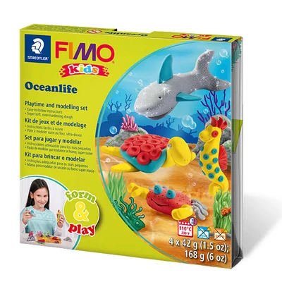 Sada modelovacej hmoty do rúry FIMO Kids, Form & Play - 4x42 g - morské zvieratá