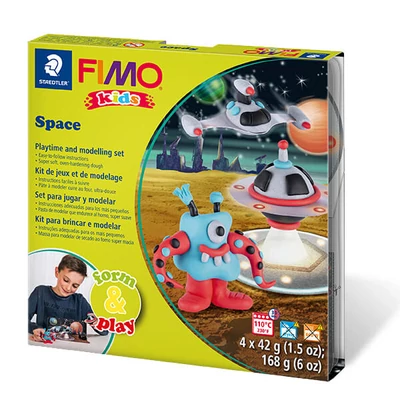 Sada modelovacej hmoty do rúry FIMO Kids, Form & Play - 4x42 g - vesmírne príšery