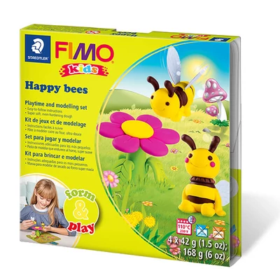 Sada modelovacej hmoty do rúry FIMO Kids, Form & Play - 4x42 g - včely
