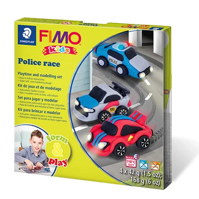 Sada modelovacej hmoty do rúry FIMO Kids, Form & Play - 4x42 g - závody