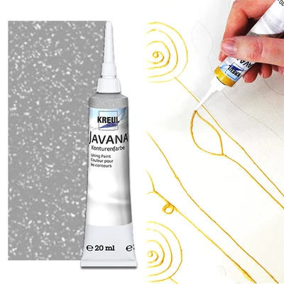 Kontúra na hodváb Javana, gutta, 20 ml - perleťové striebro