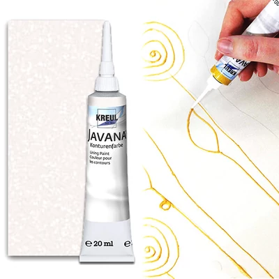 Kontúra na hodváb Javana, gutta, 20 ml - perleťová biela