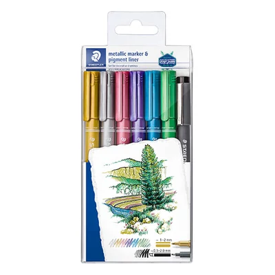 Sada dekoračných popisovačov, Staedtler, Design Journey, kov - 6 ks