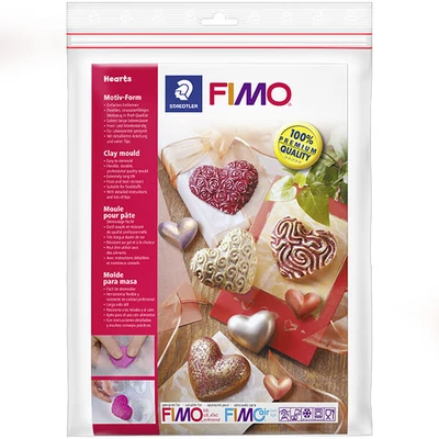 FIMO Öntőforma - szívek, 5-6 cm
