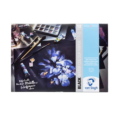 Akvarelový blok Talens Van Gogh, čierny, 360 g - 12 listov, A4
