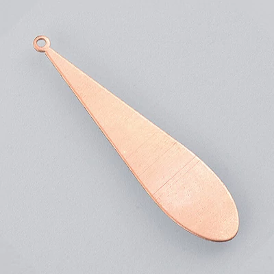 Smaltovaný červený medený základ - kvapka, 53x12 mm