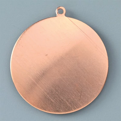 Smaltovaný prívesok červená medená základňa - okrúhly, 40 mm