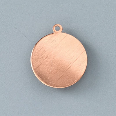 Smaltovaný prívesok červená medená základňa - okrúhly, 20 mm