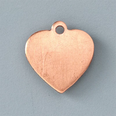 Smaltovaný prívesok červený medený základ - srdce, 16x15 mm