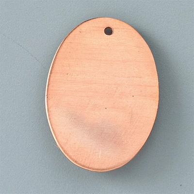 Smaltovaný červený medený základ- oválny, 33x24 mm