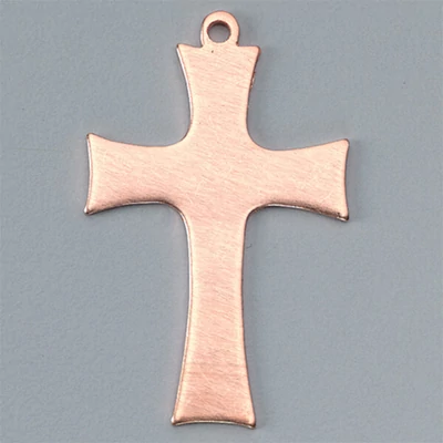 Smaltovaný prívesok červená medená základňa - kríž, 32x22 mm