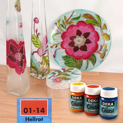 Farba na sklo Deka Color Cristal 25 ml - 14 svetlo červená