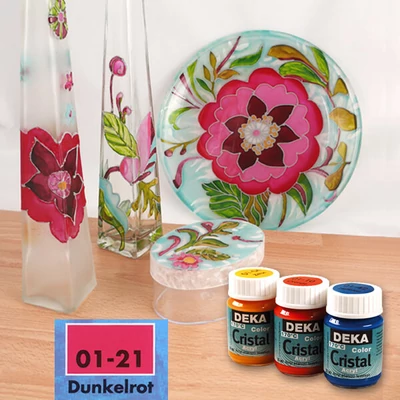 Farba na sklo Deka Color Cristal 25 ml - 21 tmavo červená