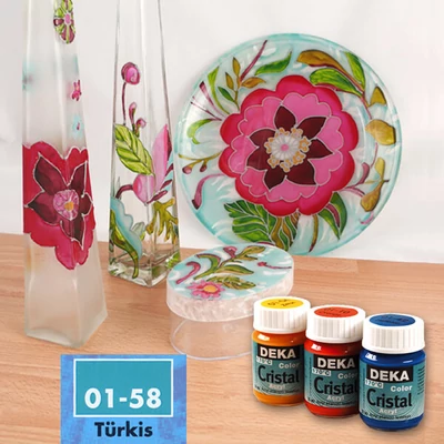 Farba na sklo Deka Color Cristal 25 ml - 58 tyrkysová