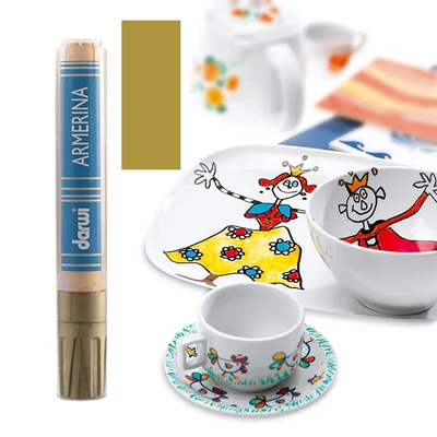 Porcelánový popisovač, Armerina, Darwi - 050 zlatý