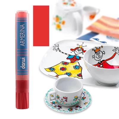 Porcelánový popisovač, Armerina, Darwi - 490 červený