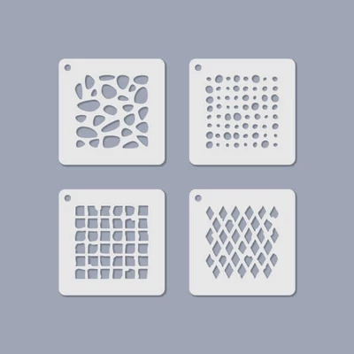 Sada šablón, šablóna na šperky, 6,5x6,5 cm, 4 druhy - Geometrické