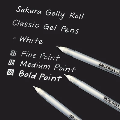 Sada gélových pier Sakura Gelly Roll Basic – 3 ks, Bright White (05/08/10)