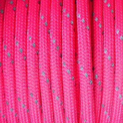 Paracord 550, v metroch, 4 mm - reflexný - ružový