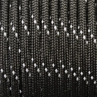 Paracord 550, v metroch, 4 mm - reflexný - čierny