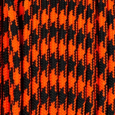 Paracord 350, v metroch, 3 mm, syntetický - camo čierno-oranžový