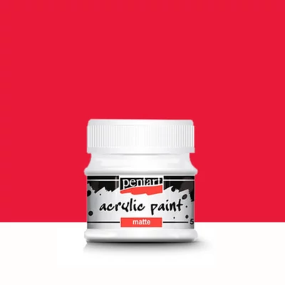 Matná akrylová farba Pentart, 50 ml - červená