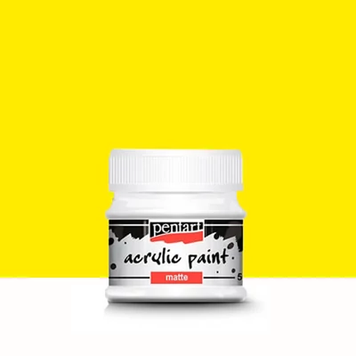 Matná akrylová farba Pentart, 50 ml - žltá