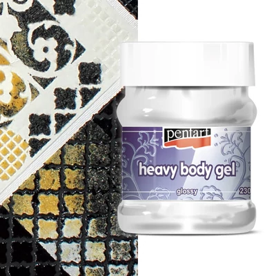 Gélová pasta Pentart, 230 ml - hustá lesklá transparentná