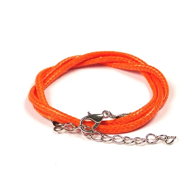 Náhrdelník z imitácie kože s uchytením, 2 mm - oranžový