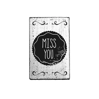 Pečiatka, Woodies, Vintage, 4x6 cm - Miss you