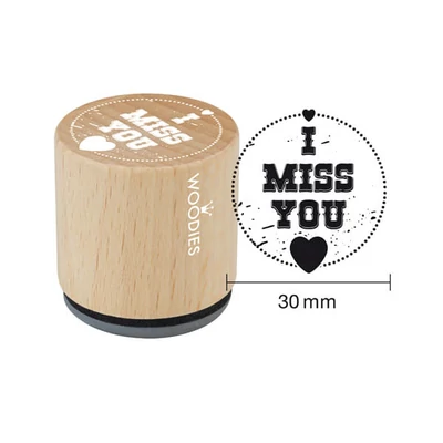 Pečiatka, Woodies, 3 cm - I miss you