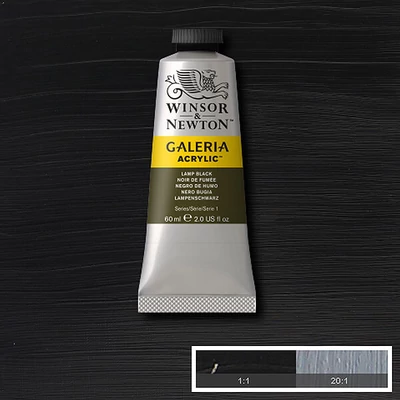 Akrylová farba Winsor&Newton Galeria, 60 ml - 337, lamp black