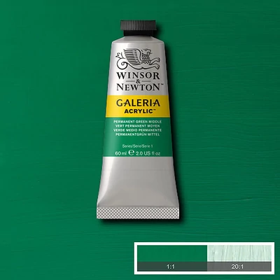Akrylová farba Winsor&Newton Galeria, 60 ml - 484, permanent green middle