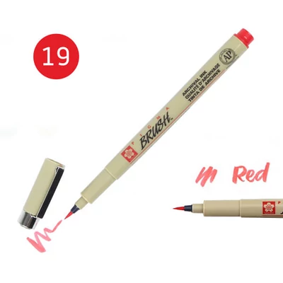 Štetcový popisovač Sakura Pigma Brush - red