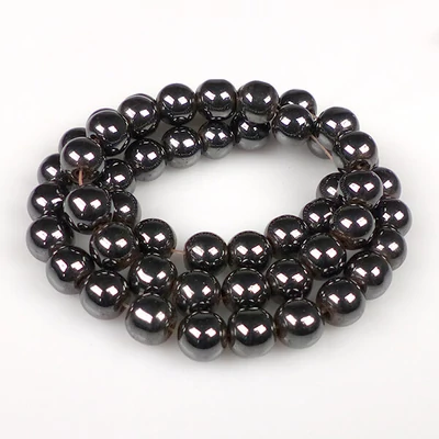 Minerálna perlička - Hematit, 8 mm, 1 prameň