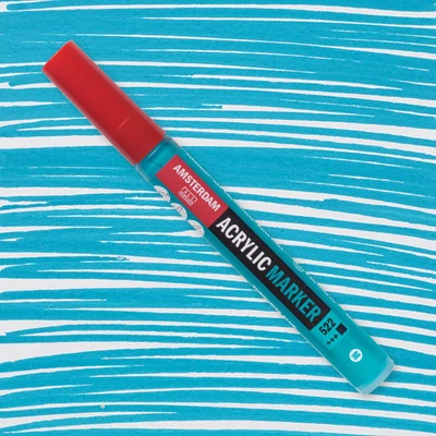Akrylový popisovač Talens Amsterdam, M - 522, turquoise blue