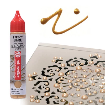 Art Creation Effect Liner, univerzálna farba s 3D efektom, 28 ml - 8510 Pearl gold