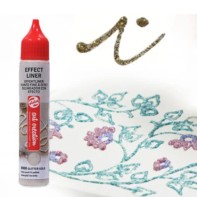 Art Creation Effect Liner, univerzálna farba s 3D efektom, 28 ml - 8900 Glitter gold