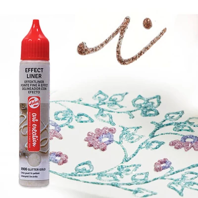 Art Creation Effect Liner, univerzálna farba s 3D efektom, 28 ml - 8905 Glitter copper