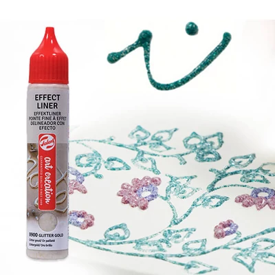 Art Creation Effect Liner, univerzálna farba s 3D efektom, 28 ml - 8906 Glitter green
