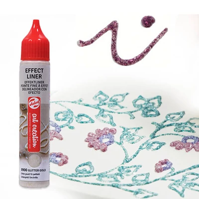 Art Creation Effect Liner, univerzálna farba s 3D efektom, 28 ml - 8909 Glitter pink