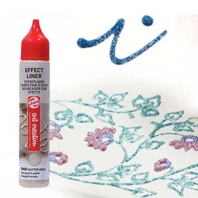Art Creation Effect Liner, univerzálna farba s 3D efektom, 28 ml - 8911 Glitter blue