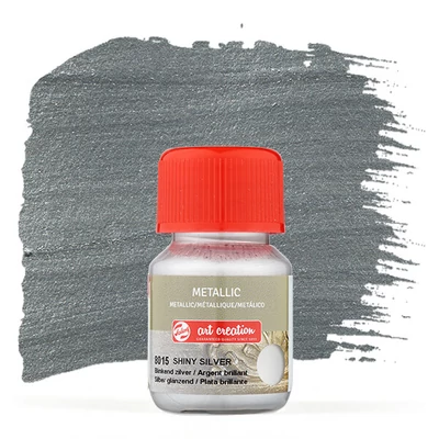 Metalická akrylová farba Art Creation, 30 ml - 8015 strieborná, Shiny silver