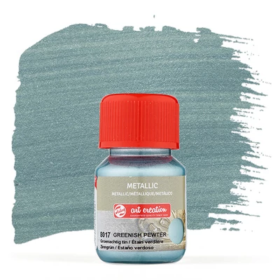 Metalická akrylová farba Art Creation, 30 ml - 8017 zelenkastá cínová, Greenish pewter