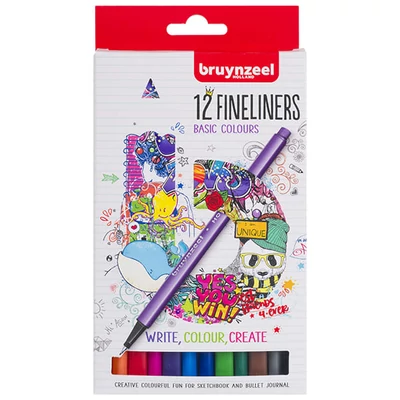 Sada extra tenkých popisovačov Bruynzeel Fineliner - 12 ks