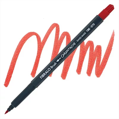 Štetcový popisovač Caran d'Ache Fibralo - 070, scarlet