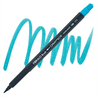 Štetcový popisovač Caran d'Ache Fibralo - 171, turquoise blue