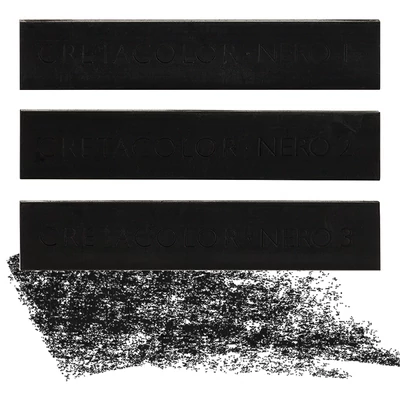 Krieda Cretacolor Art Sticks - Nero, v 3 tvrdostiach