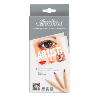 Sada akvarelových ceruziek Cretacolor Artist Studio - 12 ks, portrét