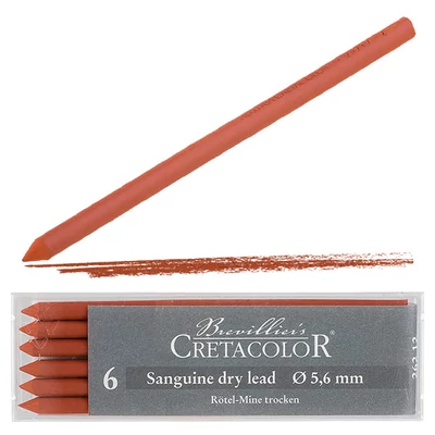 Vložka do plniacej ceruzky Cretacolor, 5,6 mm - sanguine, suchá, 6 ks